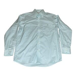 Vintage FRANCE Lacoste Men's Button Down Shirt Gingham Check Long Sleeve Size 40